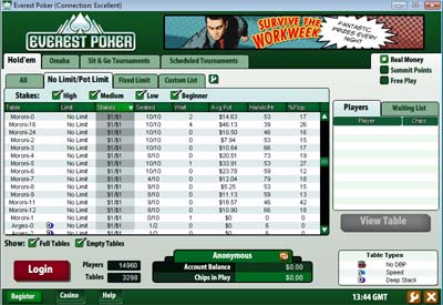 Everest Poker screenshot