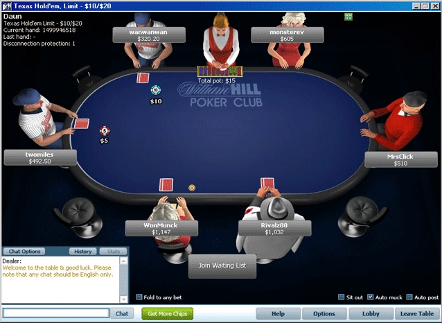 william hill poker table